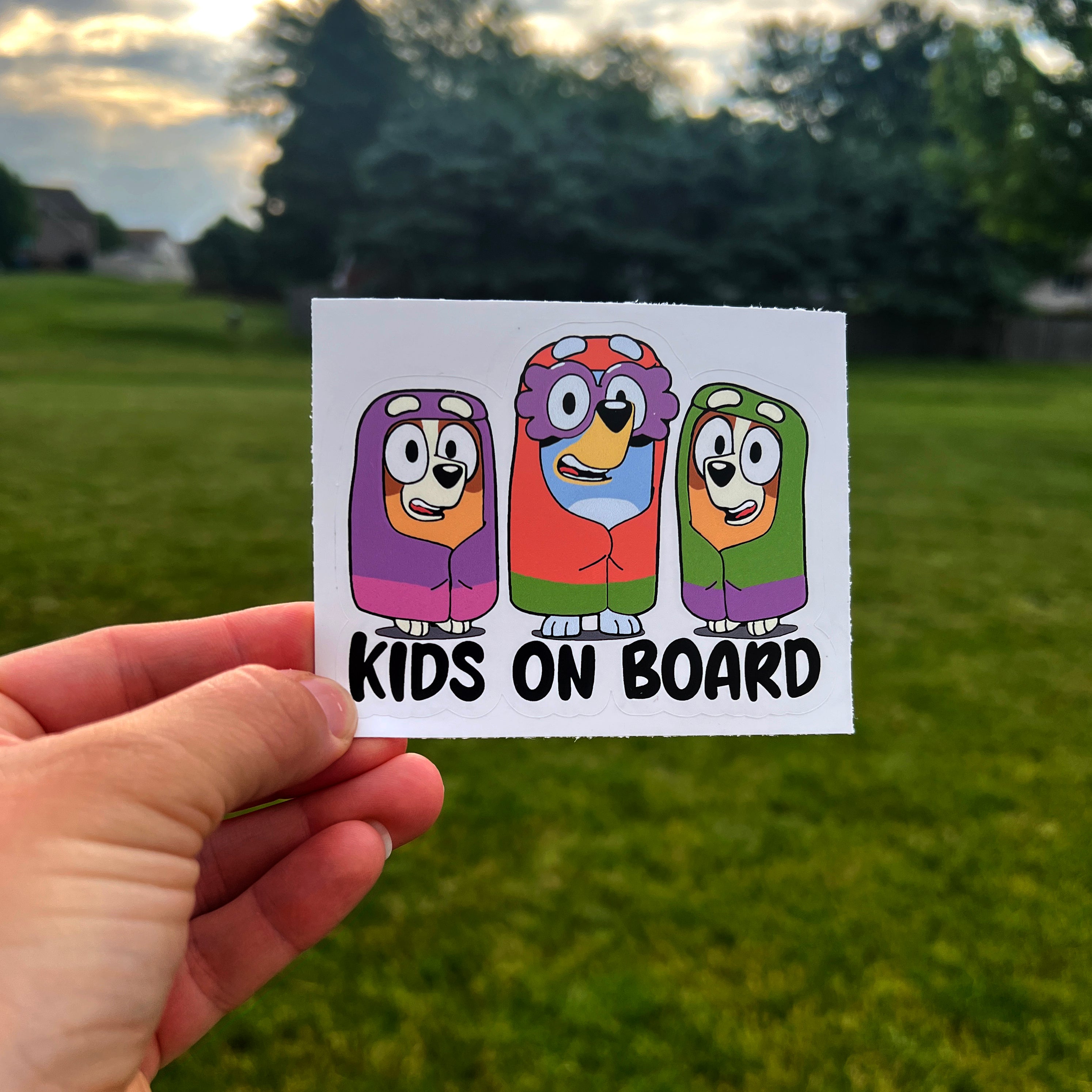 (B6) Kids on Board - Dog Family Decal / Sticker